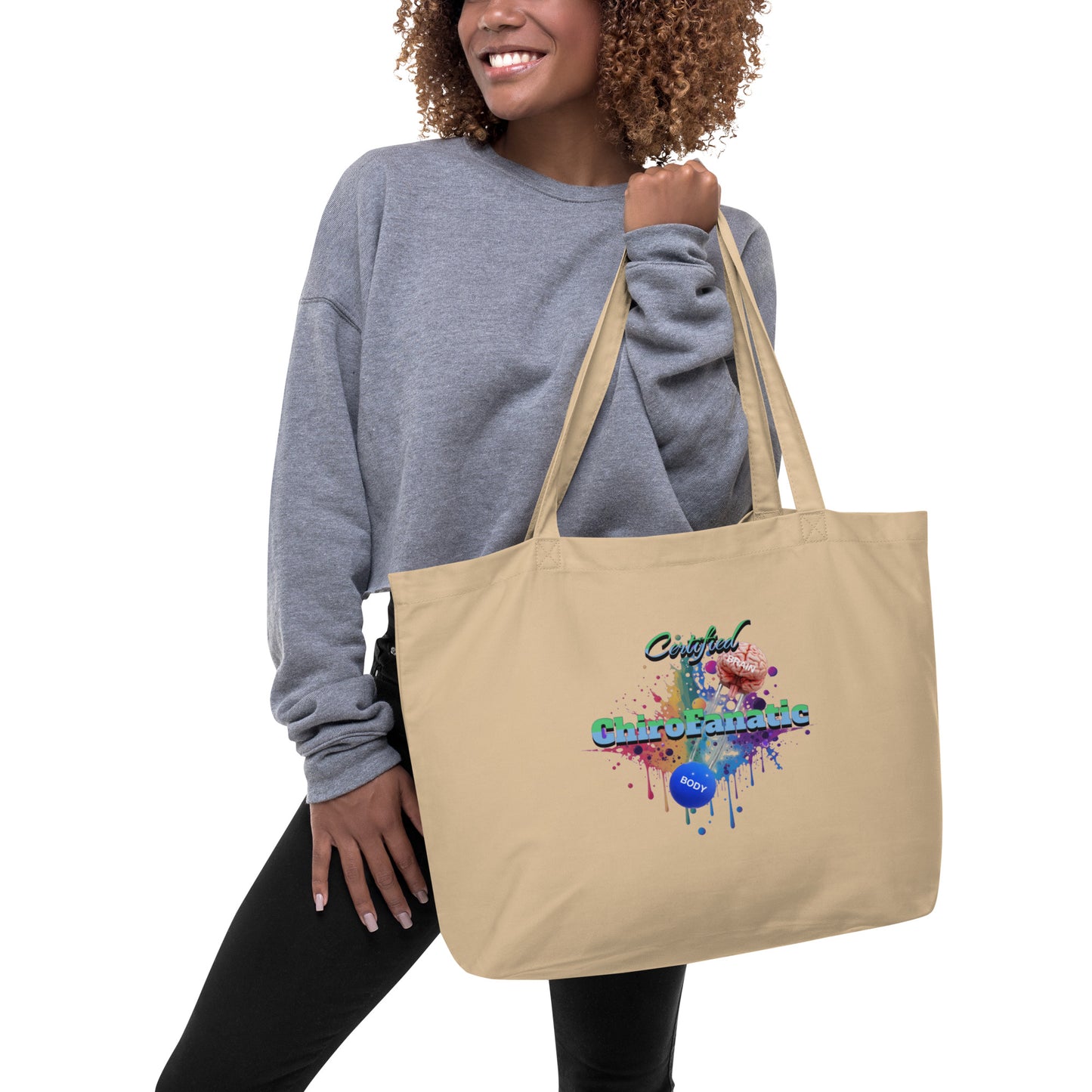 ChiroFanatics Large Organic Tote Bag