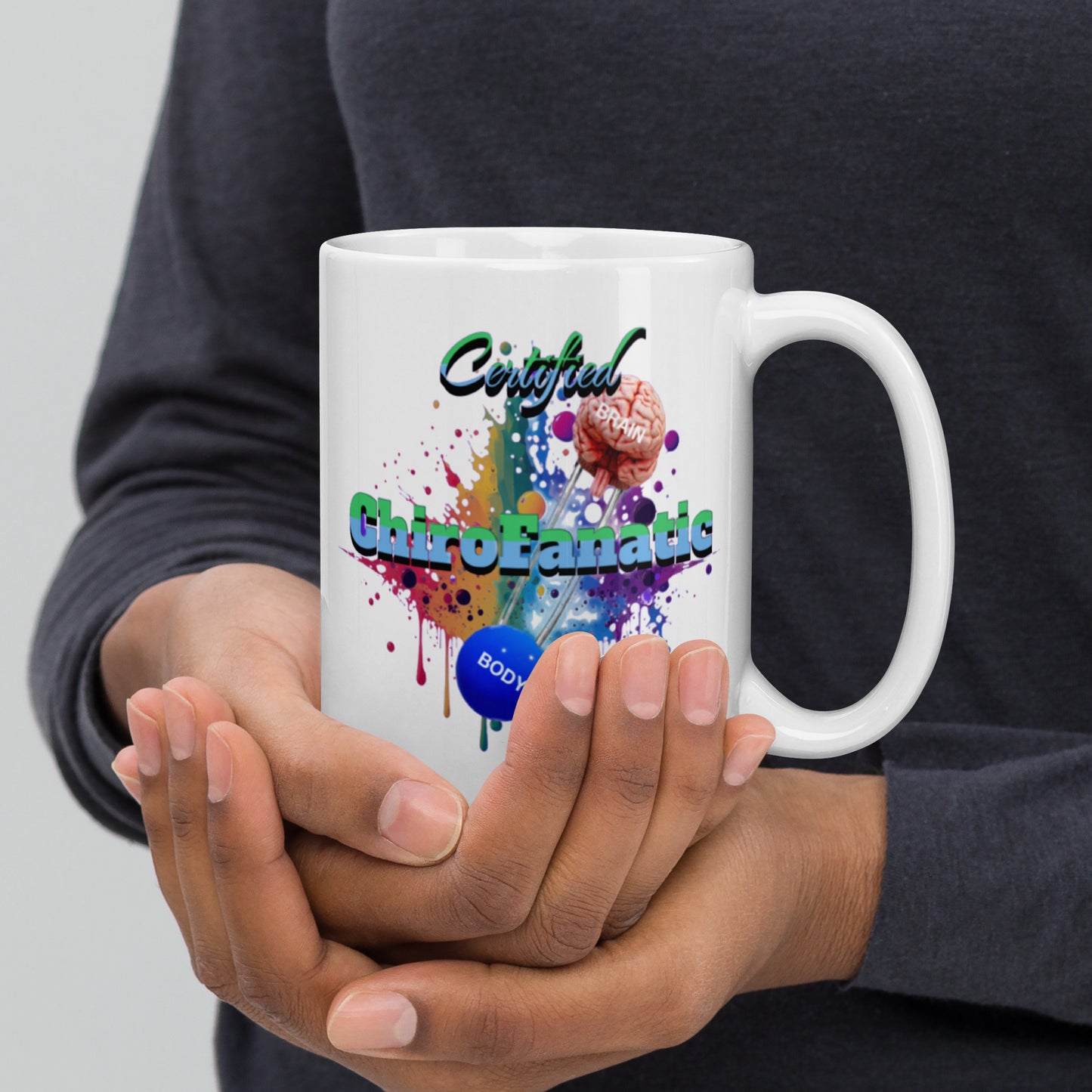 White ChiroFanatics Glossy Mug